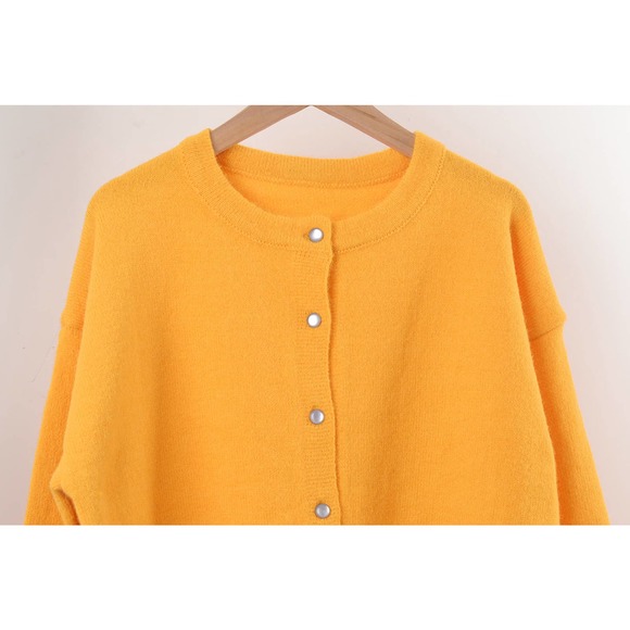 Round Neck Long Sleeve Single-Breasted Sweater - Picture 10 of 11